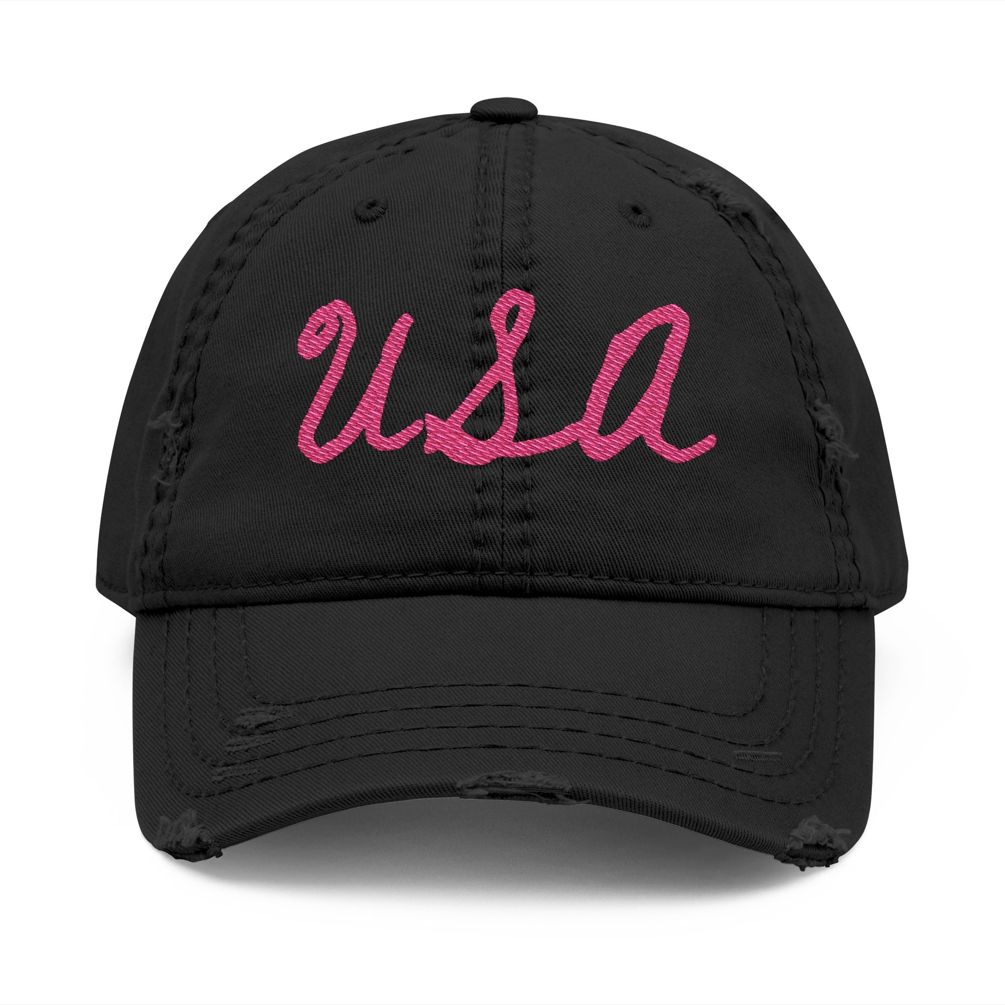 USA Embroidered Distressed USA Mom Hat