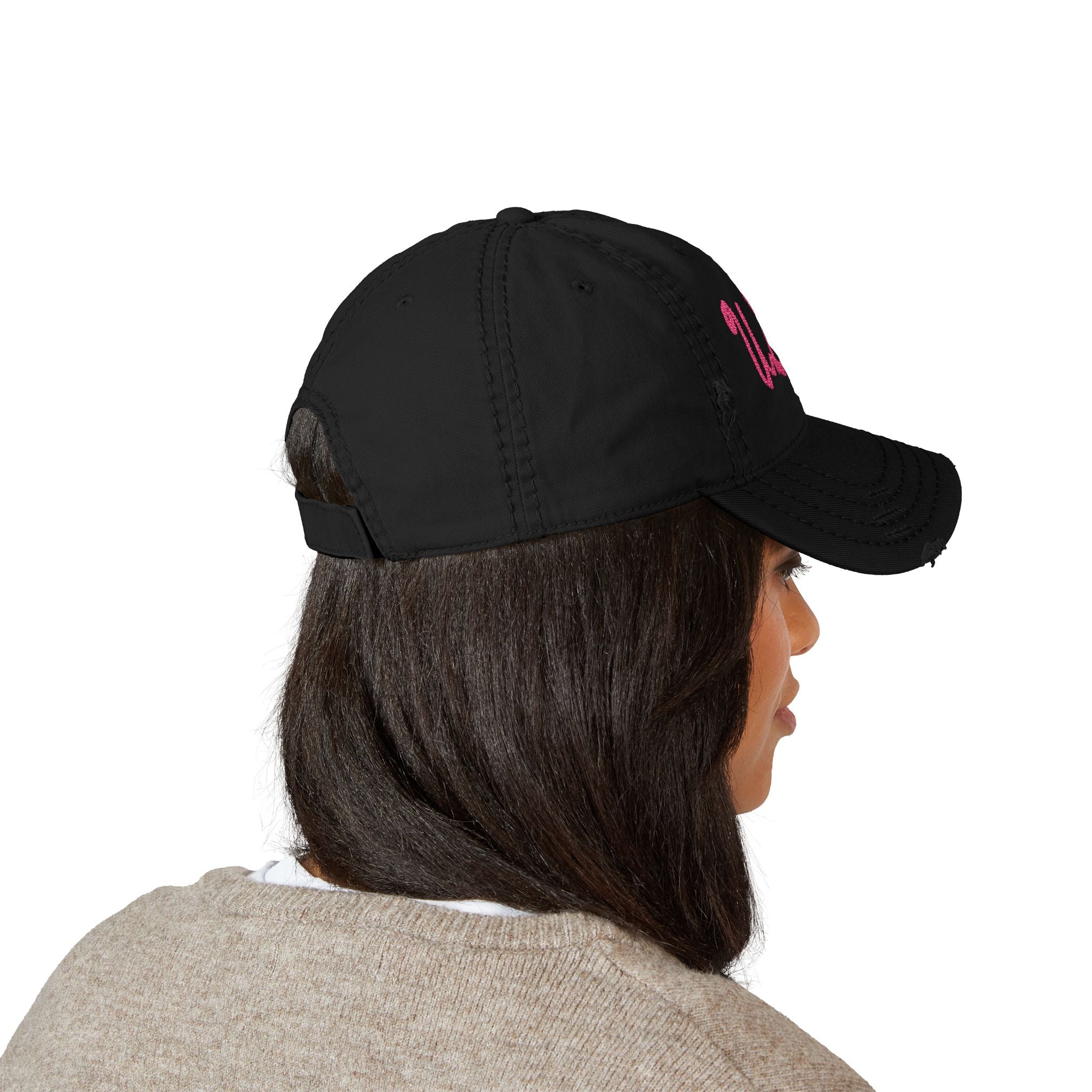 USA Embroidered Distressed USA Mom Hat