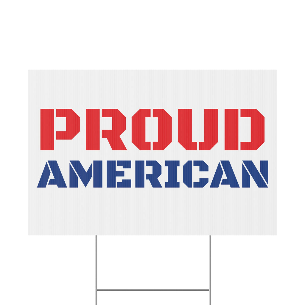 Proud American Patriotic USA Yard Sign