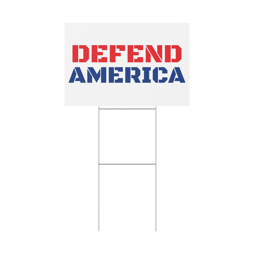Defend America Patriotic USA Yard Sign