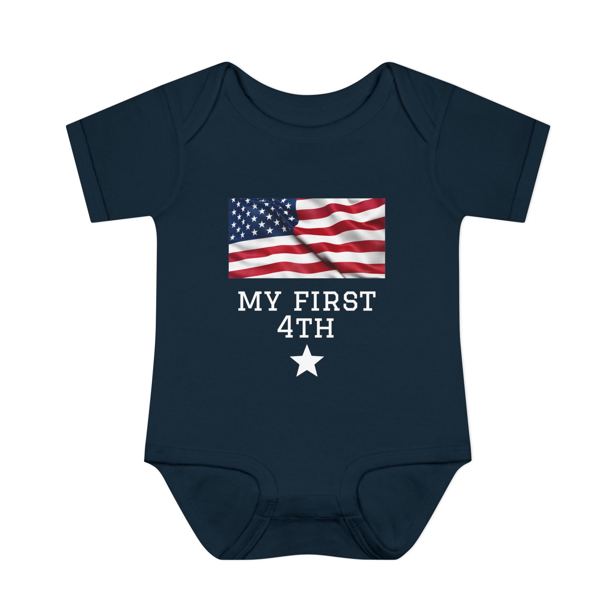 My First 4th (American Flag) USA Patriotic Infant Bodysuit