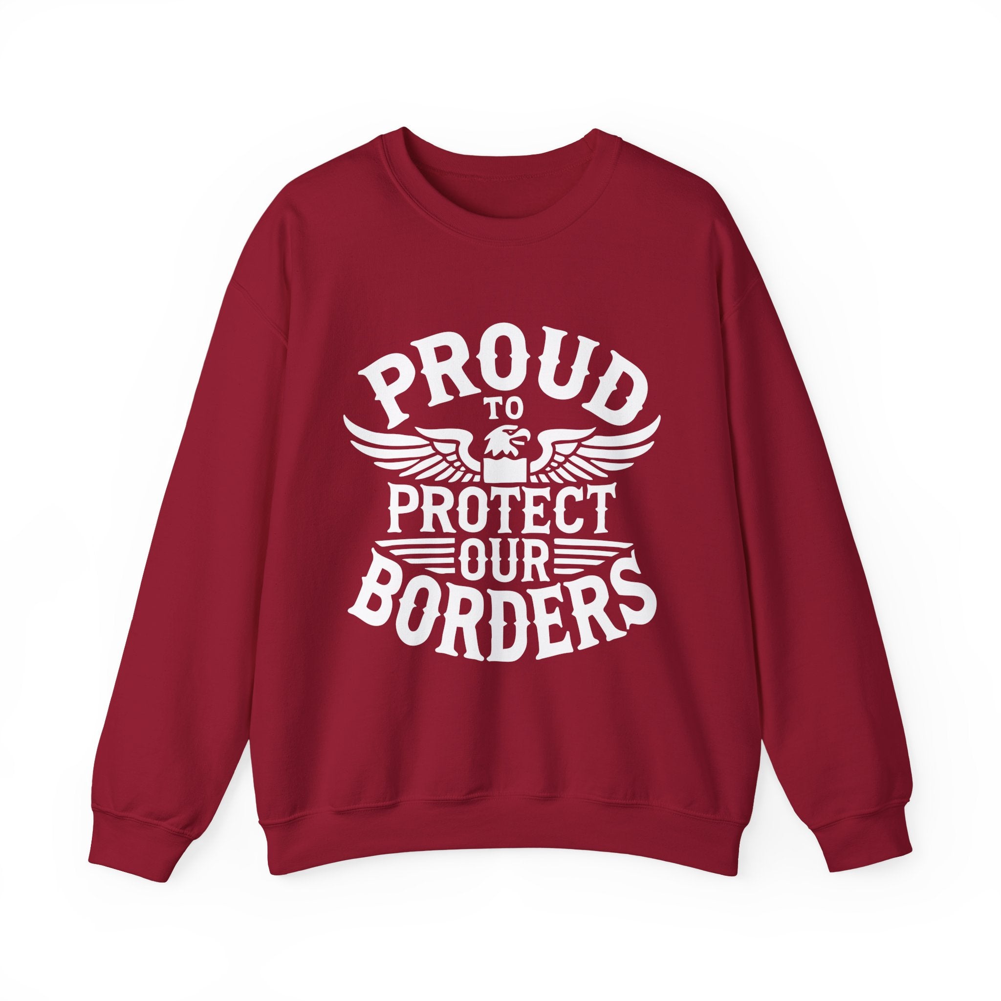 Proud To Protect Our Borders Unisex Heavy Blend™ USA Crewneck Sweatshirt