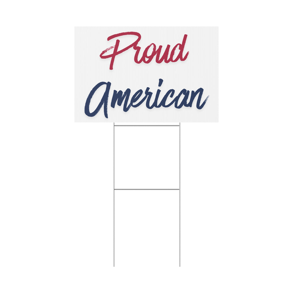 Proud American Patriotic USA Yard Sign