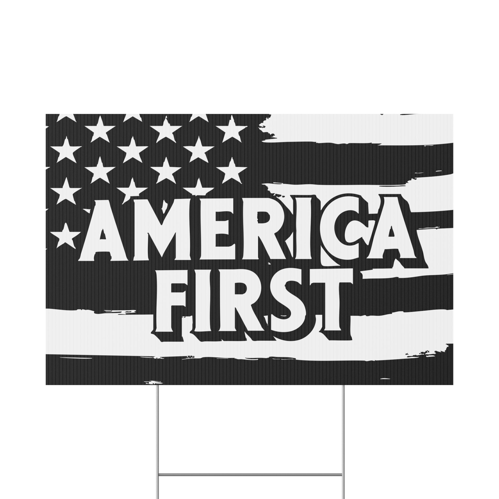 America First Patriotic USA Yard Sign