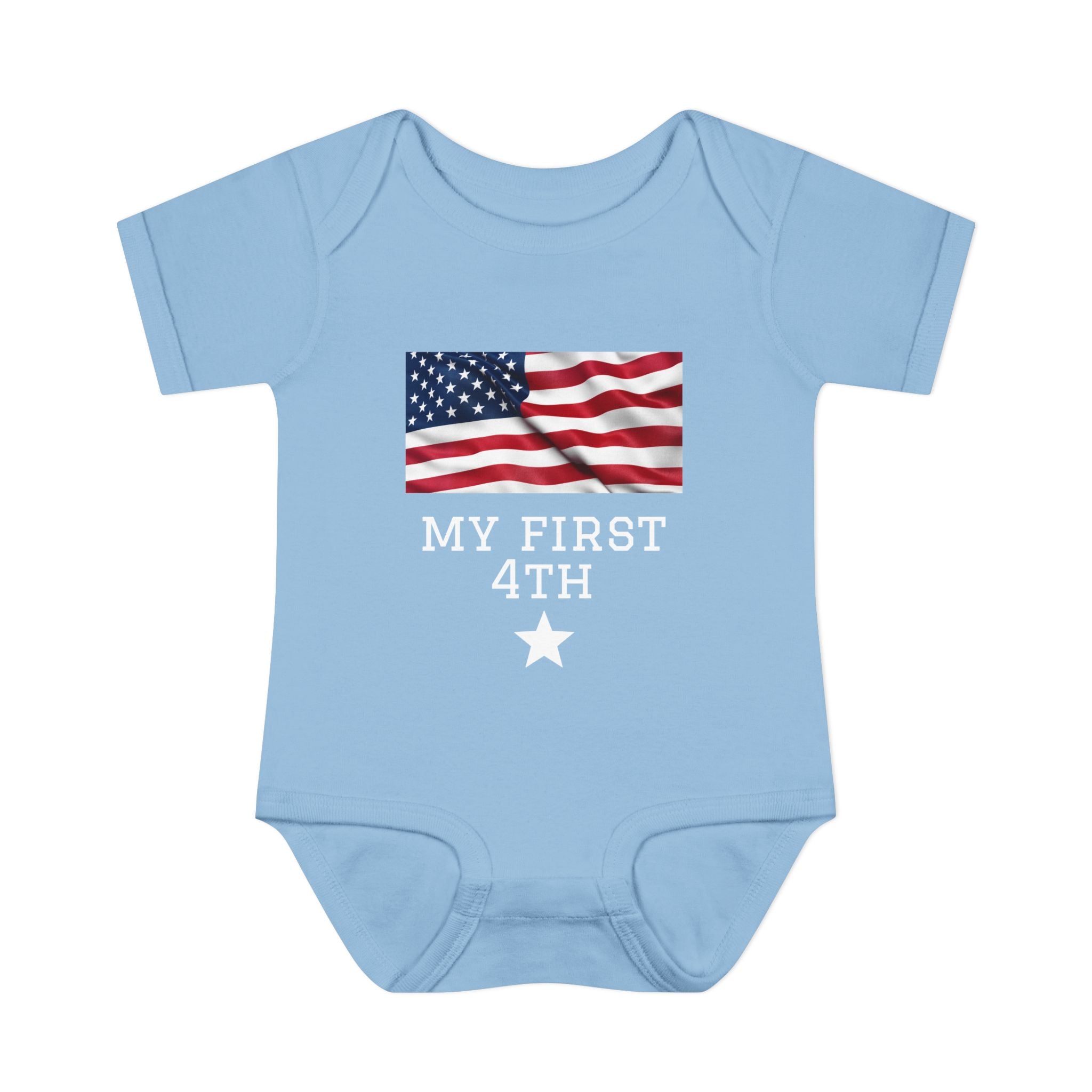 My First 4th (American Flag) USA Patriotic Infant Bodysuit
