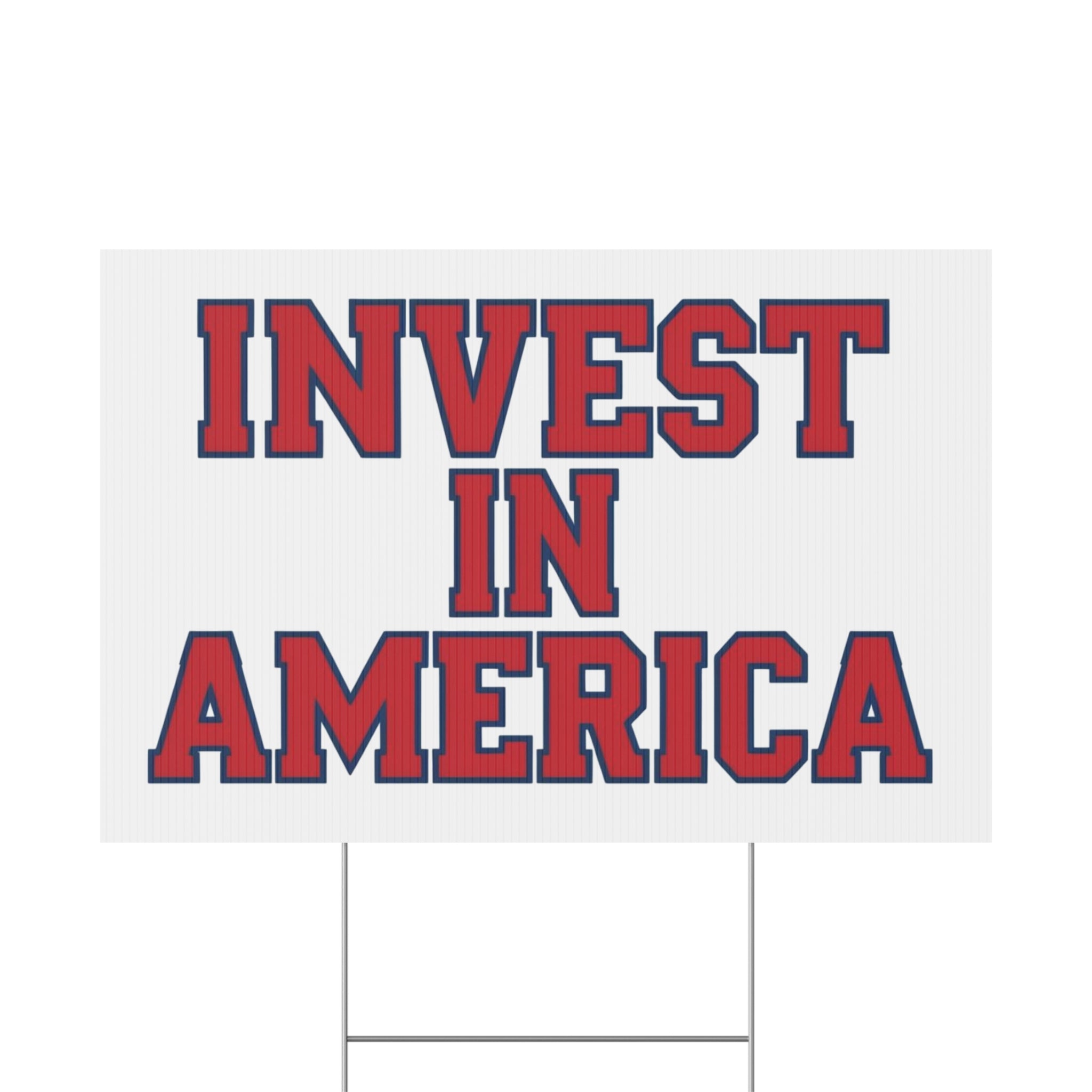 Invest In America Patriotic USA Yard Sign
