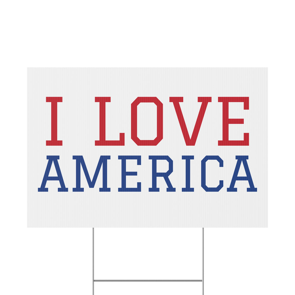 I Love America Patriotic USA Yard Sign