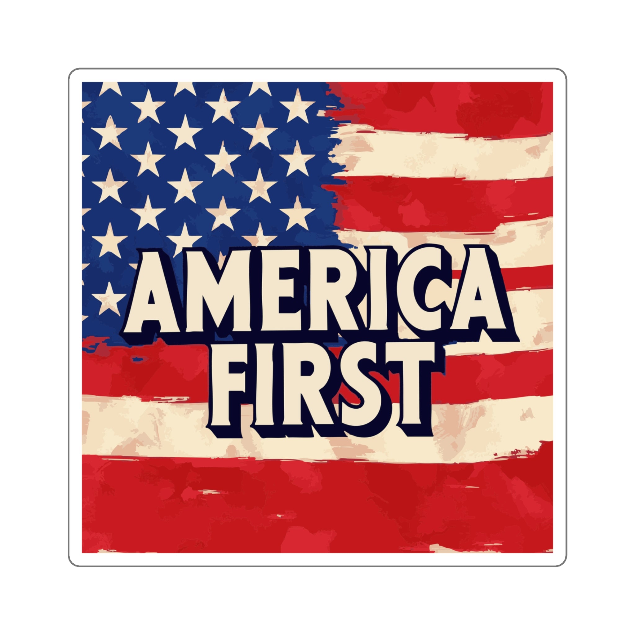America First (American Flag) USA Sticker