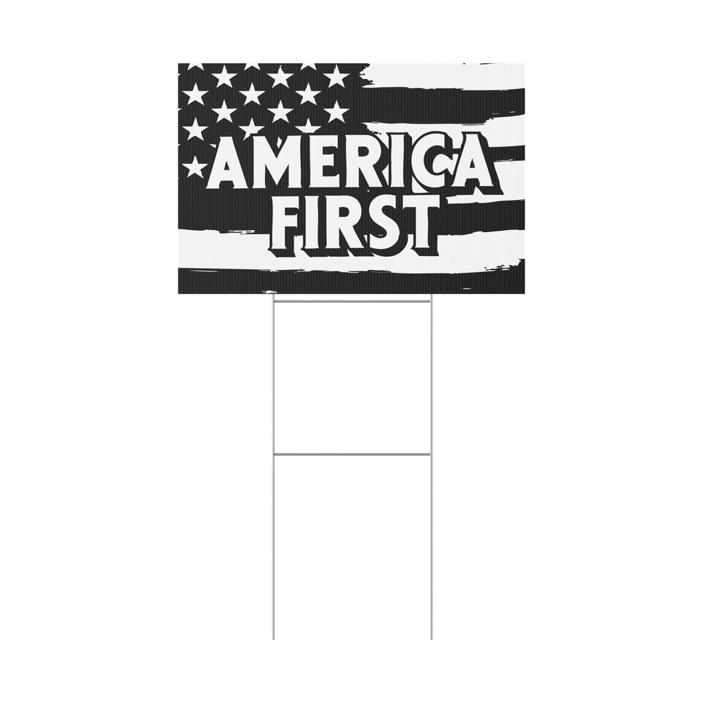 America First Patriotic USA Yard Sign