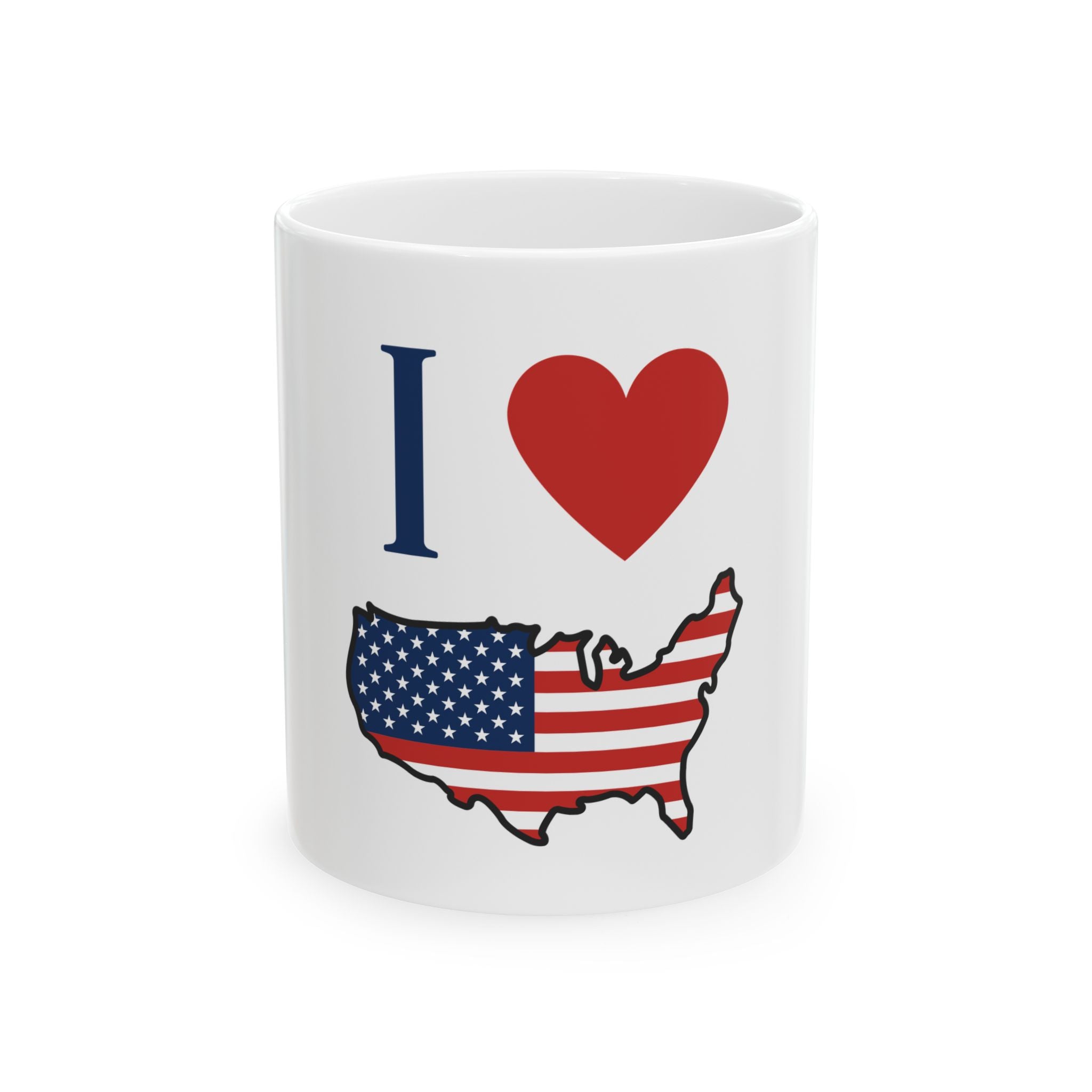 I Love America (Heart & American Flag) Coffee/Tea Mug (11oz)