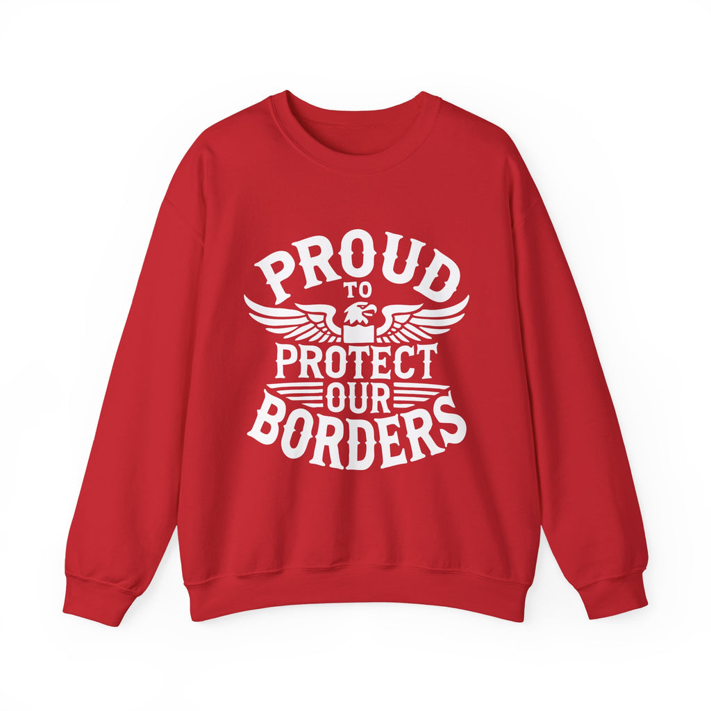 Proud To Protect Our Borders Unisex Heavy Blend™ USA Crewneck Sweatshirt
