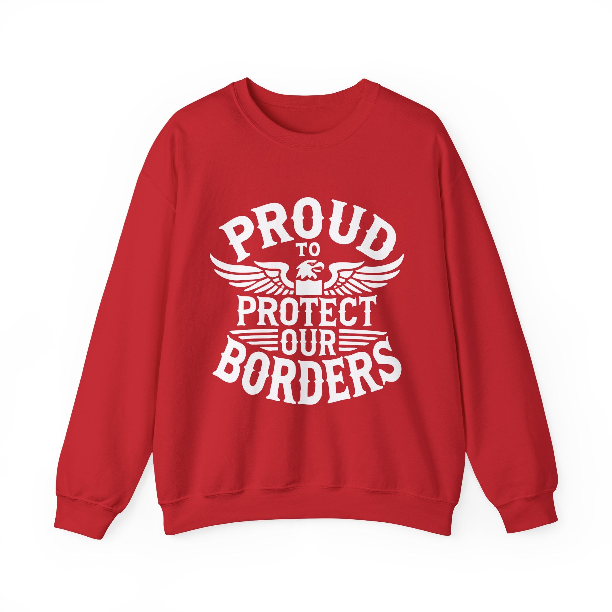 Proud To Protect Our Borders Unisex Heavy Blend™ USA Crewneck Sweatshirt