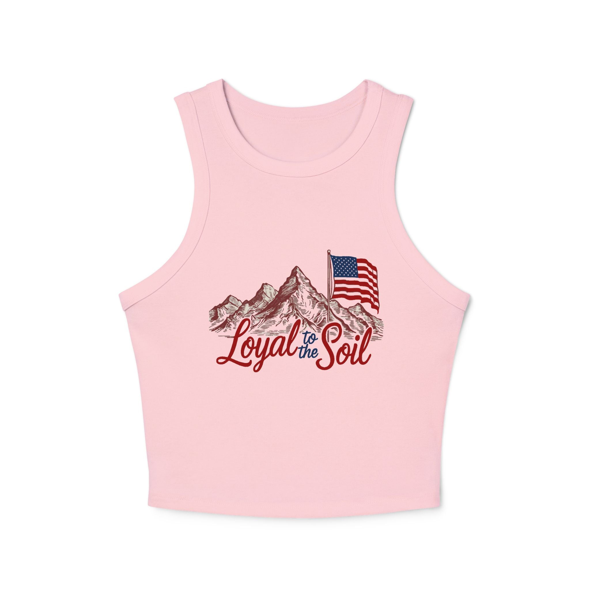 Loyal To The Soil Women's Micro Rib Racer Tank Top Pink 